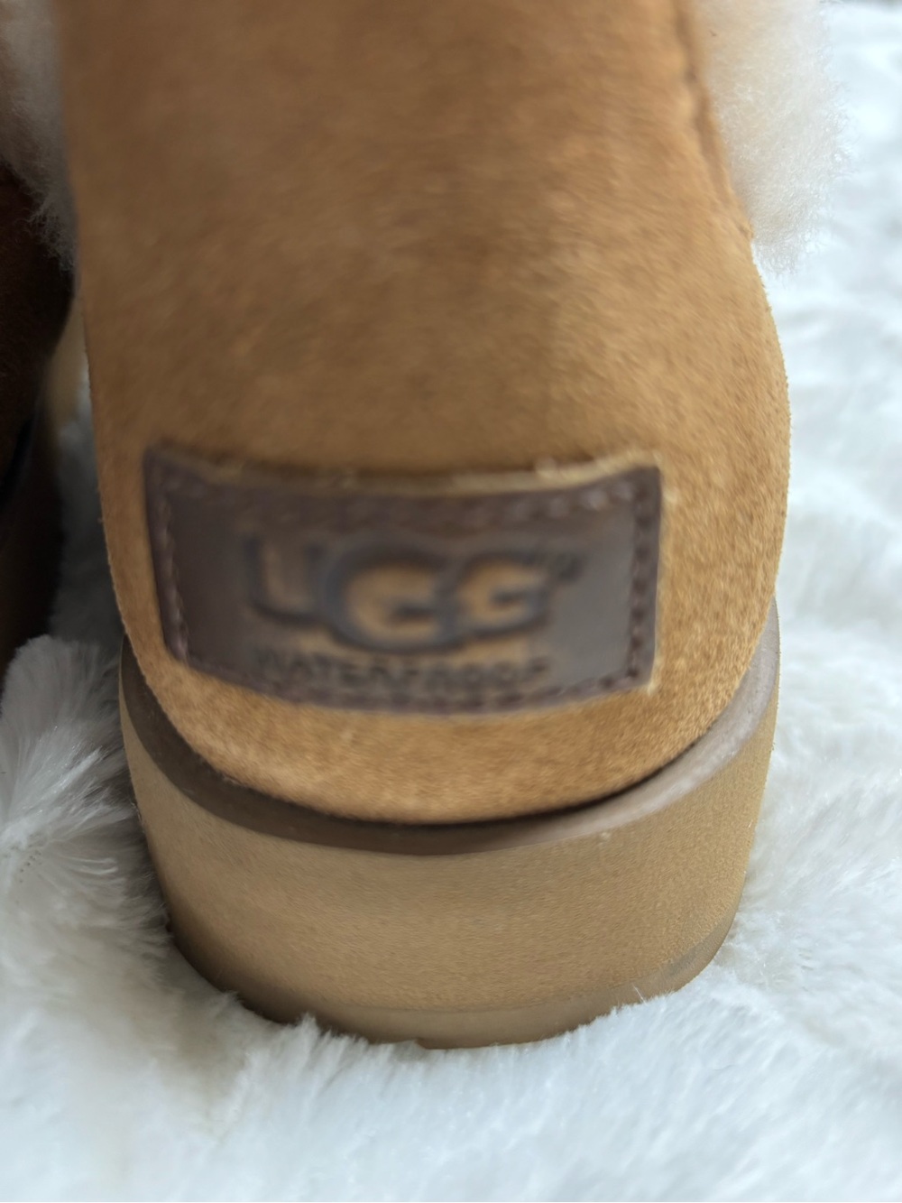 UGG Sundance II Chestnut Suede Tall Shearling-Trim Winter Boots Size 9 - Picture 10 of 15